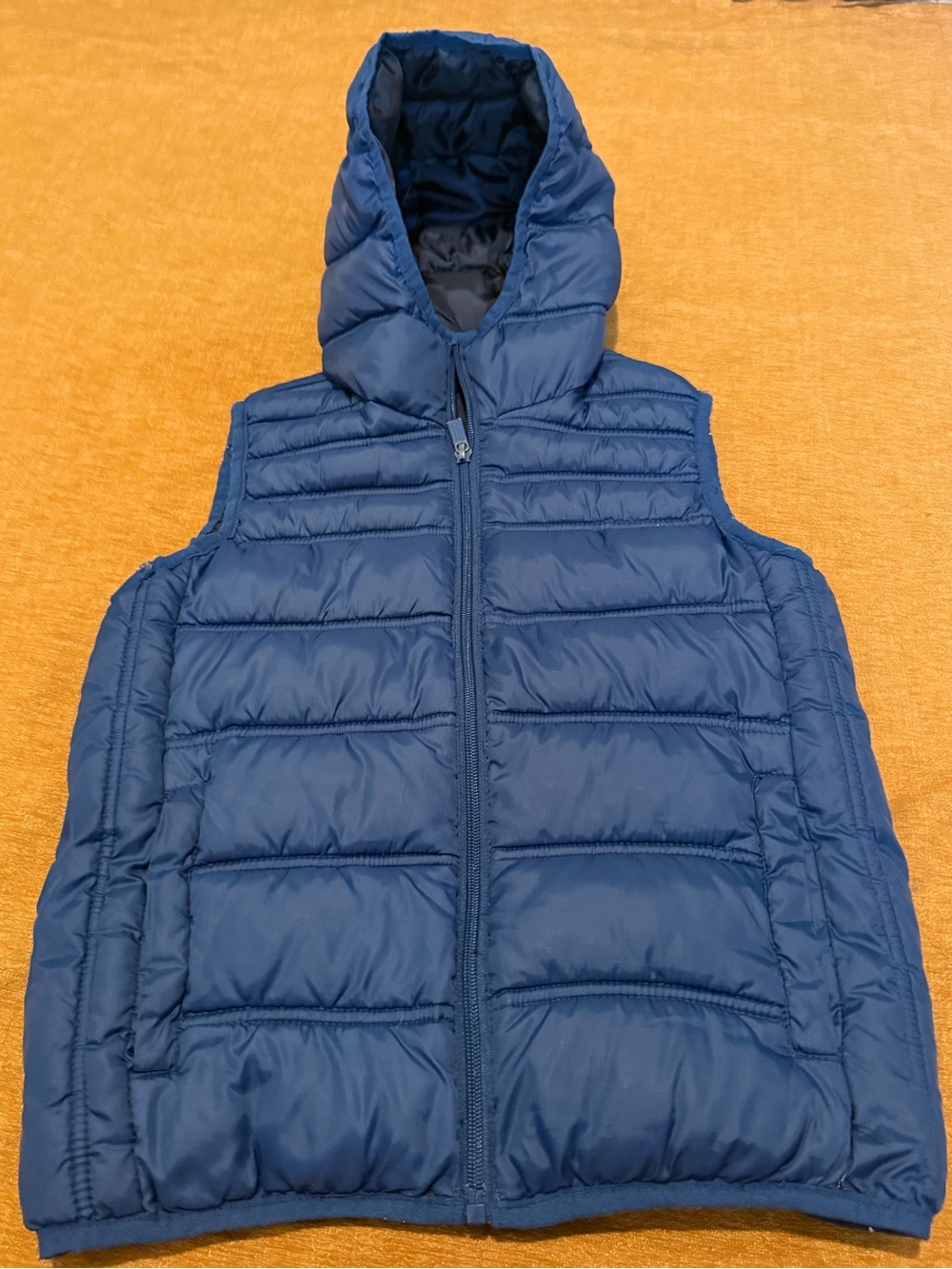 Zara Navy Blue Puffer Vest with Hood